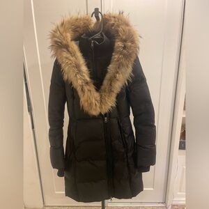 Black Mackage Quilted Coat with fur